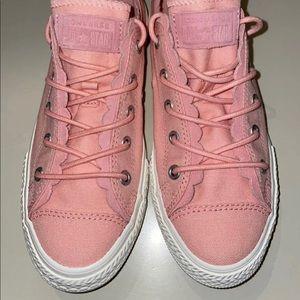 Pink/Silver Converse Chuck Taylor All Frilly Thrills Shoes